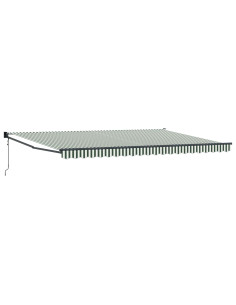 Tenda Retrattile Verde e Bianco 500 × 300 cm 2