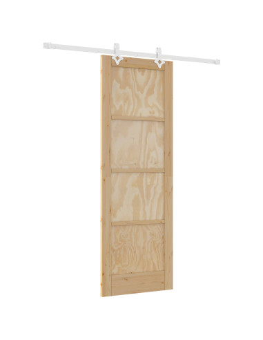 Porta scorrevole Naturale e Bianco 73,5 x 211 cm