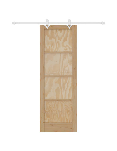Porta scorrevole Naturale e Bianco 73,5 x 211 cm
