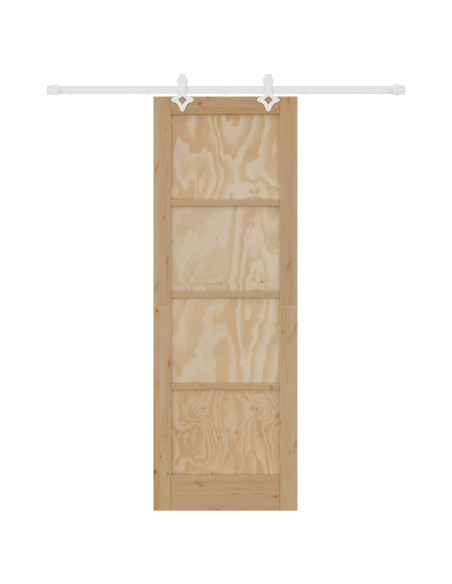 Porta scorrevole Naturale e Bianco 73,5 x 211 cm