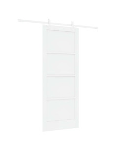 Porta scorrevole Bianco 83 x 202 cm Legno Massello di Pino 2