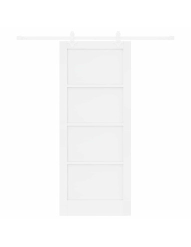 Porta scorrevole Bianco 83 x 202 cm Legno Massello di Pino