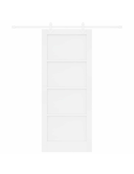 Porta scorrevole Bianco 83 x 202 cm Legno Massello di Pino