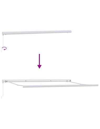 Tenda Retrattile Verde e Bianco 500 × 300 cm Tessuto e Metallo
