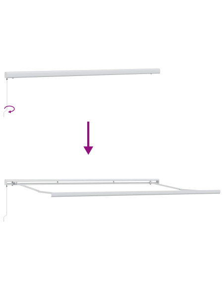Tenda Retrattile Verde e Bianco 500 × 300 cm Tessuto e Metallo