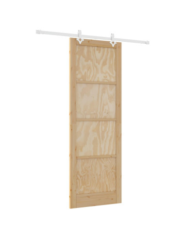 Porta scorrevole Naturale e Bianco 83 x 232 cm