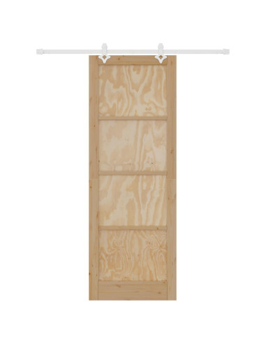 Porta scorrevole Naturale e Bianco 83 x 232 cm