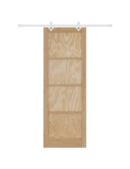 Porta scorrevole Naturale e Bianco 83 x 232 cm
