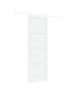 Porta scorrevole Bianco 83 x 232 cm Legno Massello di Pino 2