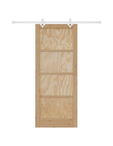Porta scorrevole Naturale e Bianco 86 x 211 cm
