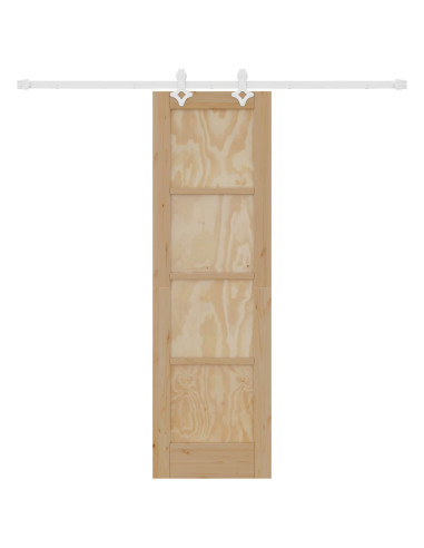 Porta scorrevole Naturale e Bianco 61 x 198,5 cm