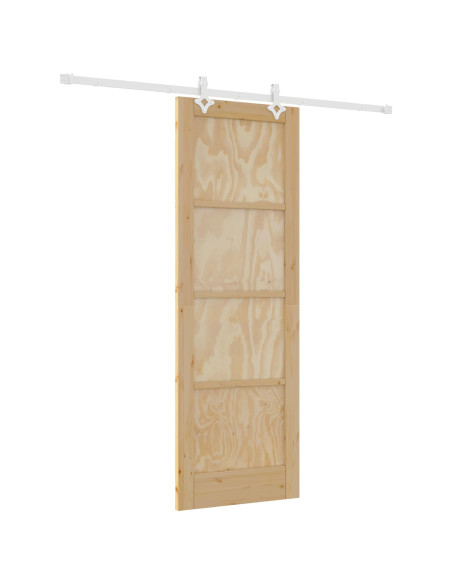 Porta scorrevole Naturale e Bianco 73,5 x 211 cm