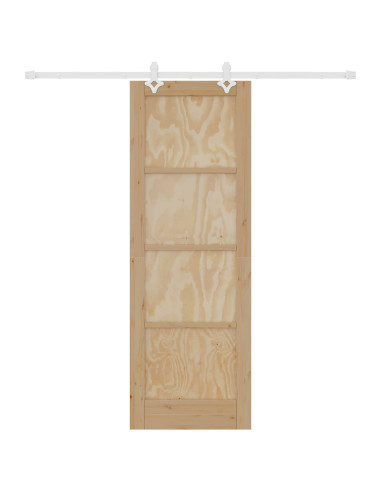 Porta scorrevole Naturale e Bianco 73,5 x 211 cm