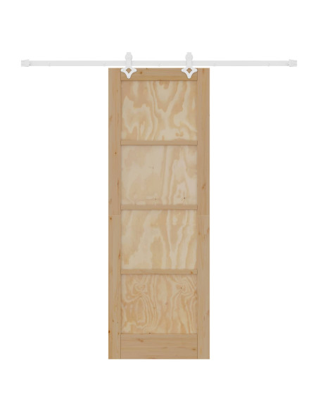 Porta scorrevole Naturale e Bianco 73,5 x 211 cm