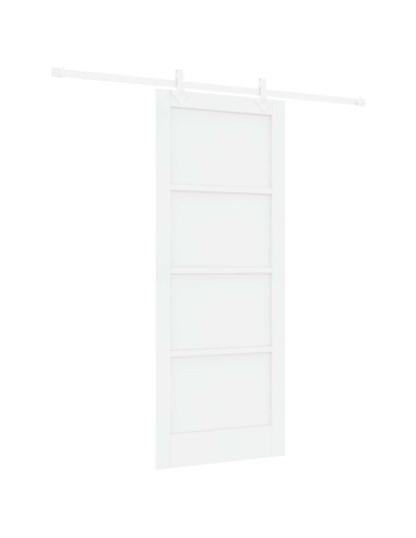 Porta scorrevole Bianco 83 x 202 cm Legno Massello di Pino
