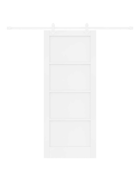 Porta scorrevole Bianco 83 x 202 cm Legno Massello di Pino