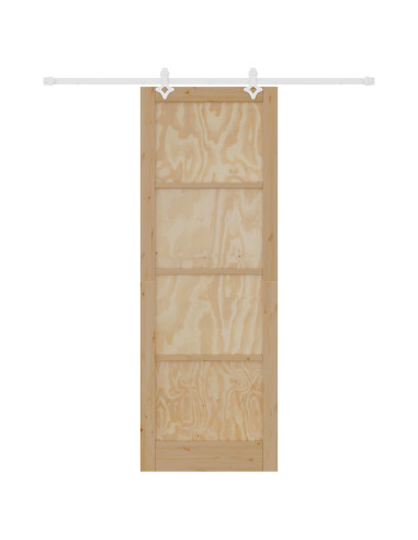 Porta scorrevole Naturale e Bianco 83 x 232 cm
