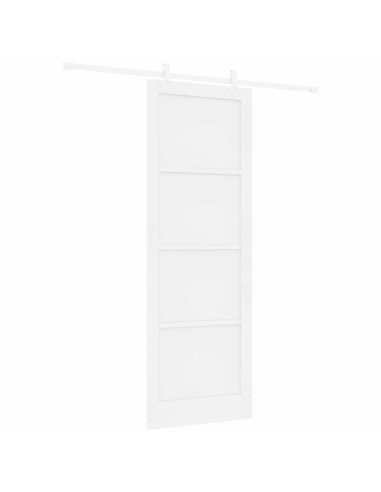 Porta scorrevole Bianco 83 x 232 cm Legno Massello di Pino