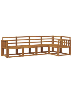 Set di divani 5 pcs Naturale Legno di Acacia Massello 2