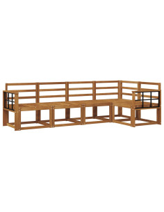 Set di divani 5 pcs Naturale Legno di Acacia Massello 2