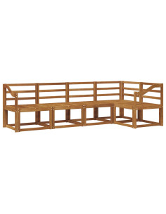 Set di divani 5 pcs Naturale Legno di Acacia Massello 2