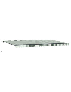 Tenda Retrattile Verde e Bianco 600 × 300 cm 2