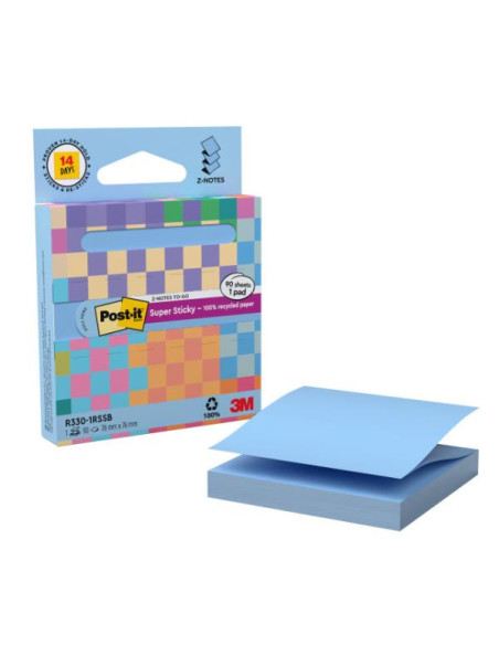 POST-IT RECYCLED Z-NOTES 76X76-BLU