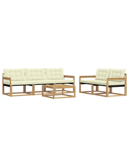 Set di divani da esterno 6 pcs Bianco e Crema 79 x 79 x 37 cm