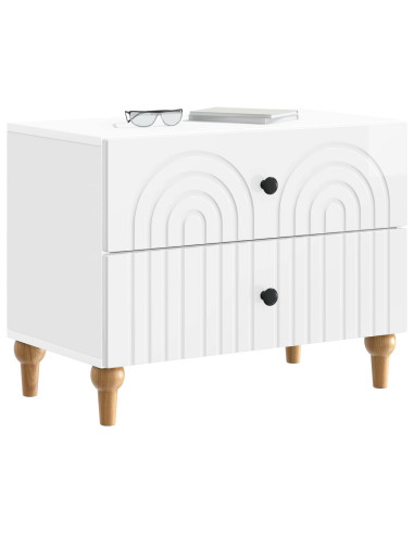 Armadio da Notte con cassetto Bianco Lucido 62 x 34,5 x 48 cm