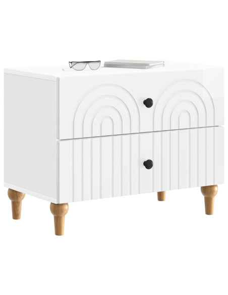 Armadio da Notte con cassetto Bianco Lucido 62 x 34,5 x 48 cm