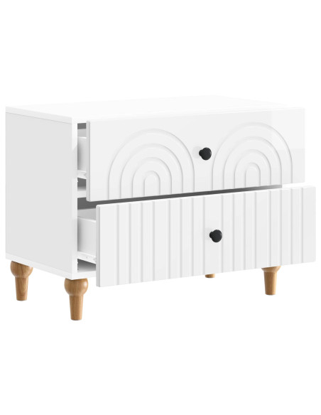 Armadio da Notte con cassetto Bianco Lucido 62 x 34,5 x 48 cm