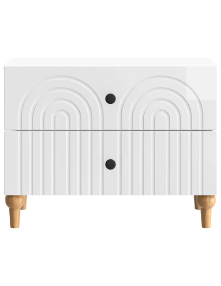 Armadio da Notte con cassetto Bianco Lucido 62 x 34,5 x 48 cm