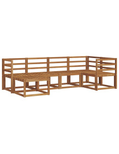 Set di divani 6 pcs Naturale Legno di Acacia Massello 2