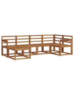 Set di divani 6 pcs Naturale Legno di Acacia Massello 2