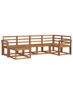 Set di divani 6 pcs Naturale Legno di Acacia Massello 2