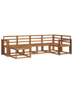 Set di divani 6 pcs Naturale Legno di Acacia Massello 2