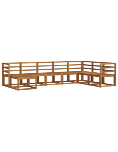 Set di divani 8 pcs Naturale Legno di Acacia Massello 2