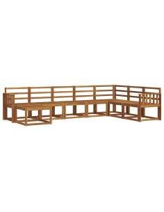 Set di divani 8 pcs Naturale Legno di Acacia Massello 2