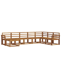 Set di divani 8 pcs Naturale Legno di Acacia Massello 2