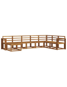 Set di divani 8 pcs Naturale Legno di Acacia Massello 2
