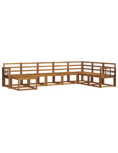 Set di divani 8 pcs Naturale Legno di Acacia Massello 2