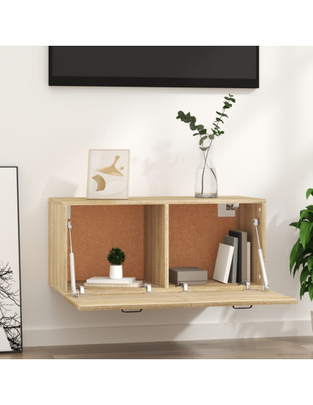 Mobile a Parete Rovere Sonoma 80x36,5x35 cm Legno Multistrato