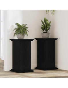 Supporto per piante Rovere Nero 33 x 33 x 60 cm