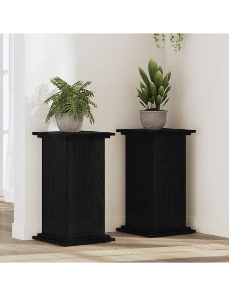 Supporto per piante Rovere Nero 33 x 33 x 60 cm