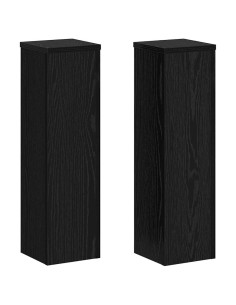 Supporto per piante 2 pcs Rovere Nero 17 x 17 x 60 cm 2