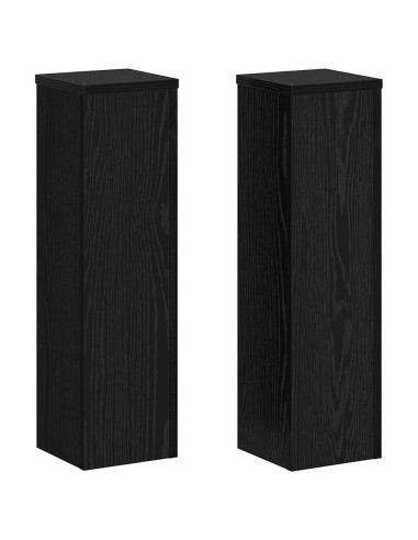 Supporto per piante 2 pcs Rovere Nero 17 x 17 x 60 cm