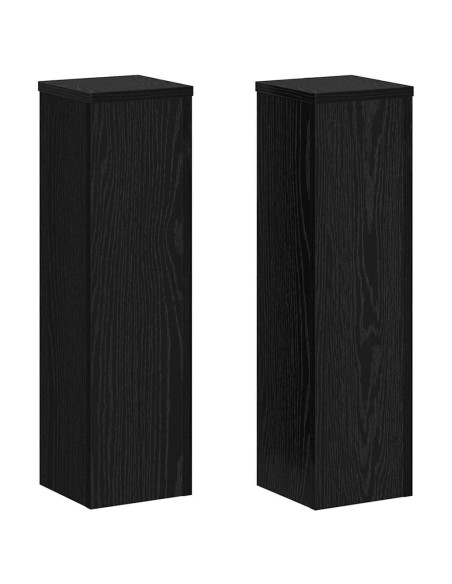 Supporto per piante 2 pcs Rovere Nero 17 x 17 x 60 cm