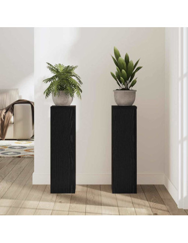 Supporto per piante 2 pcs Rovere Nero 17 x 17 x 60 cm