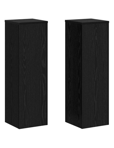 Supporto per piante 2 pcs Rovere Nero 25 x 25 x 80 cm