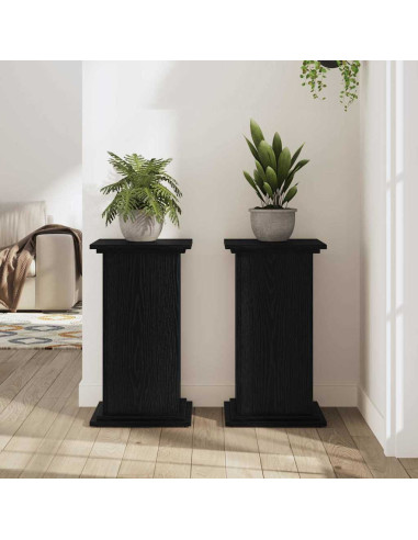 Supporto per piante Rovere Nero 33 x 33 x 60 cm